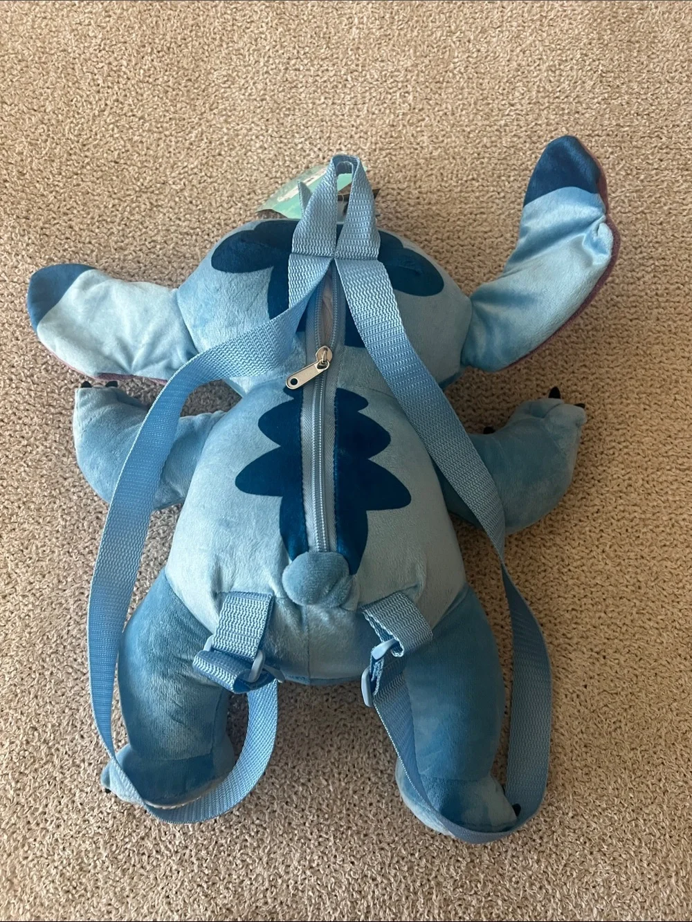 Disney Stitch Plush in Teal and Light Blue with Purple Ears